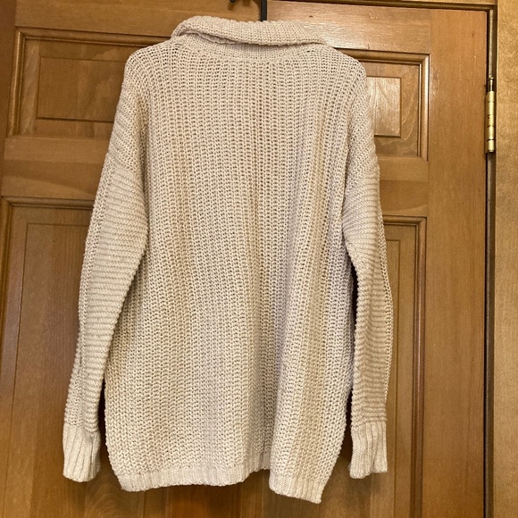 Lands End Cable Knit Split Side Cowl Neck Sweater, Size XS/P - Picture 5 of 6